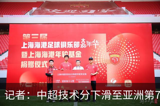 记者：中超技术分下滑至亚洲第7 亚冠席位变为2+2